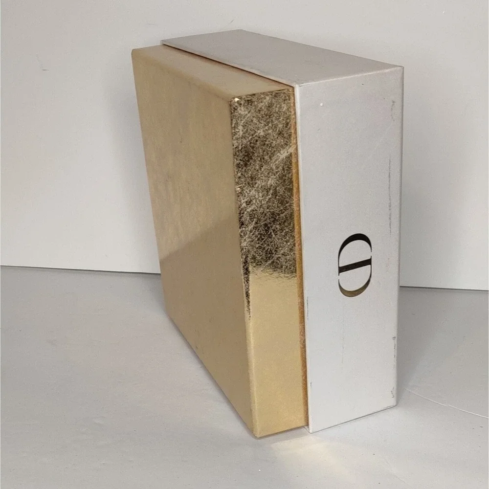 Christian Dior‎ Christmas Snowflake Winter White and Metallic Gold Gift Box